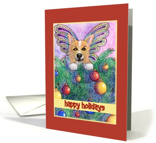 happy holidays, paper card, dog, card (505942)