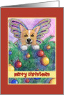 merry christmas, paper card, dog, card