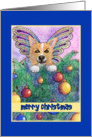 merry christmas, paper card, dog, card