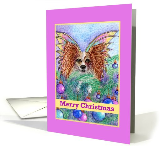 merry christmas, paper card, dog, card (506089)