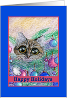 happy holidays, paper card, dog, card