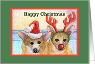 business or corporate christmas cards, paper card, dog, card