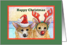 business or corporate christmas cards, paper card, dog, card