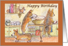 birthday card, corgi, dog, card