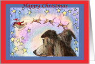 business or corporate christmas card, paper card, whippet, card