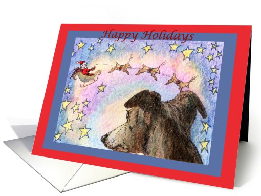 happy holidays, paper card, whippet, card (515865)