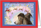 merry christmas, paper card, whippet, card