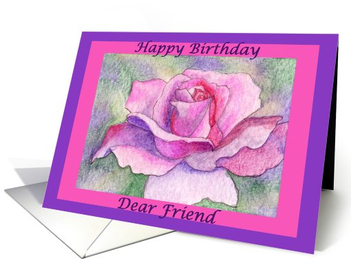 happy birthday, rose, friend, card (516261)