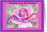 happy birthday, rose, 41st, card