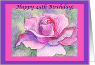 happy birthday, rose, 45th, card