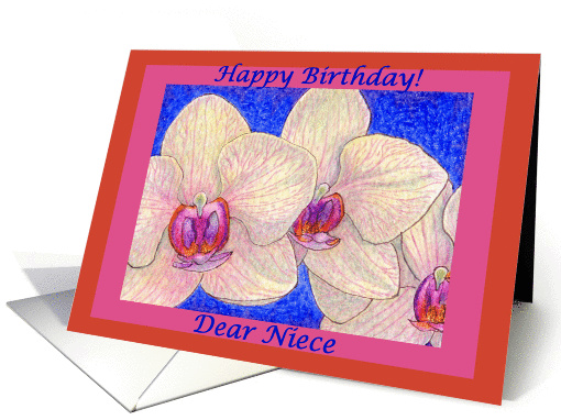 birthday card, orchid, flower, niece, card (518892)