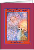 happy new year, corgi, dog, fireworks, grandmother, card