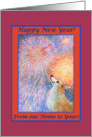 happy new year, corgi, dog, fireworks, from our home to yours, card
