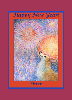 happy new year, corgi, dog, fireworks, sister,