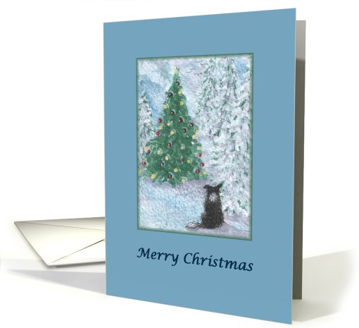 merry christmas, Border Collie, Christmas tree, card (527867)