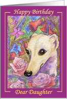birthday card, whippet, dog, daughter, card