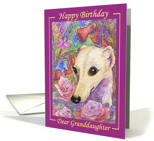 birthday card, whippet, dog, granddaughter card (565032)