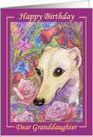 birthday card, whippet, dog, granddaughter card