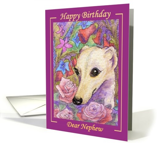birthday card, whippet, dog, nephew, card (565125)