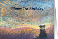birthday card, border collie, dog, 7, card