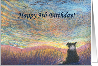 birthday card, border collie, dog, 9, card