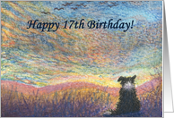 birthday card, border collie, dog, 17, card