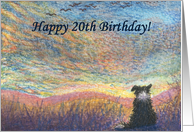 birthday card, border collie, dog, 20, card