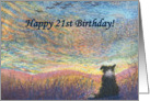 birthday card, border collie, dog, 21, card