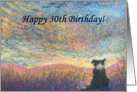 birthday card, border collie, dog, 30, card