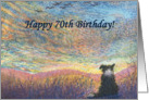 birthday card, border collie, dog, 70, card
