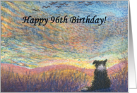 birthday card, border collie, dog, 96, card