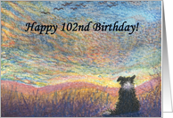 birthday card, border collie, dog, 102, card