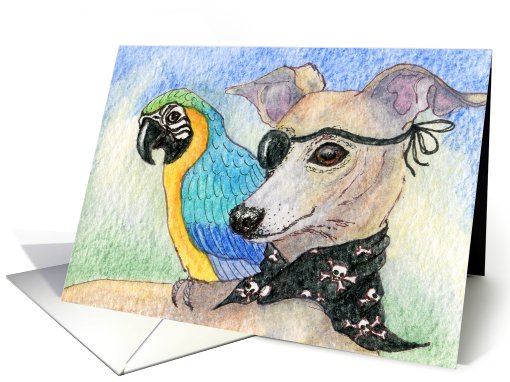 blank card, whippet, parrot, card (588289)