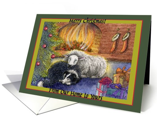merry christmas from our home to yours, border collie dog,... (644523)