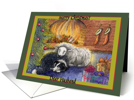 merry christmas husband, border collie dog, sheep, fire,... (644535)