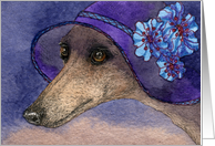 blank card, whippet, dog in hat card