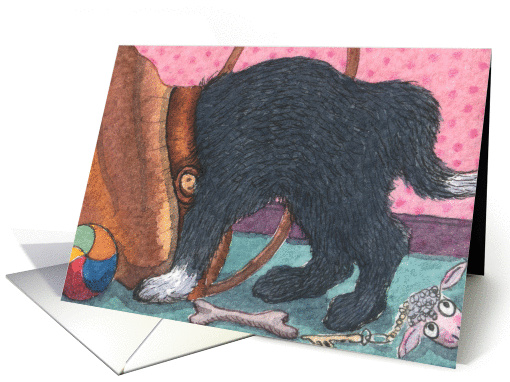 blank card, border collie, pup, handbag card (659722)