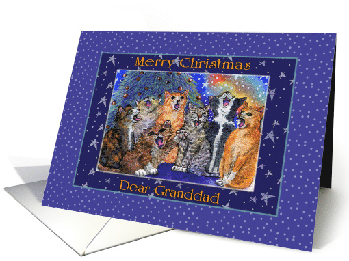A Choir of Cats sing 'Merry Christmas' for their Dear Granddad card