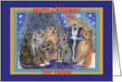 merry christmas husband, cats, singing, card