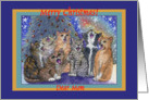 merry christmas mom, cats, singing, card