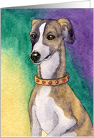 greyhound dog, blank card, card