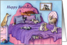 puppies, dog, happy birthday, card