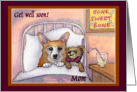 corgi, get well soon mom, dog, teddy bear card