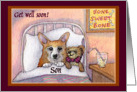 corgi, get well soon son, dog, teddy bear card