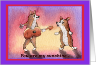 corgi, dog, you are my sunshine, valentine, card