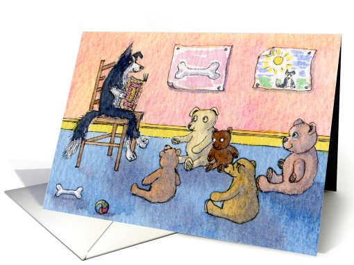 border collie, dog, once upon a time, blank card, card (764335)