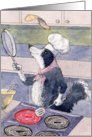 border collie, dog, pancake, blank card, card