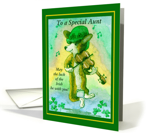 corgi leprechaun for aunt card (773606)