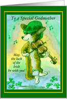 corgi leprechaun for godmother card