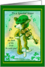 corgi leprechaun for sister card